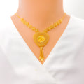 Fancy Mesh Heart 22k Gold Necklace Set 