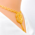 Gorgeous Mesh Flower 22k Gold Necklace Set 