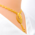 Ritzy Oval Netted 22k Gold Necklace Set