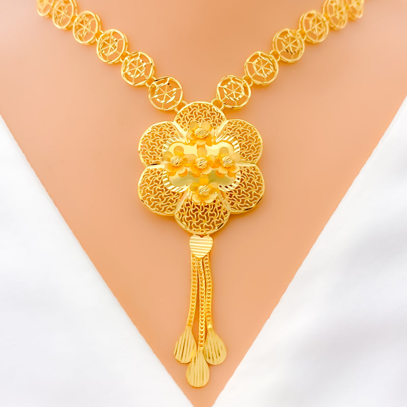 22k Plain Gold Necklace Set JGS-2208-06750 – Jewelegance