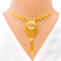 Magnificent Three Tone 22k Gold Necklace Set 