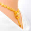 Versatile Blooming Flower 22k Gold Necklace Set 