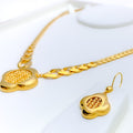 Glistening Floral 5-Piece 21k Gold Necklace Set 