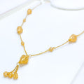 Contemporary Dangling 5-Piece 21k Gold Necklace Set 
