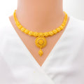 Festive Round Floral 22k Gold Necklace Set