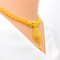 Traditional Netted Drop 22k Gold Necklace Set