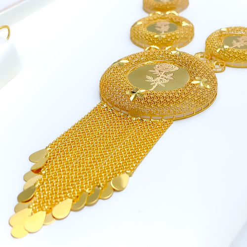 Impressive Netted Dome 5-Piece 21k Gold Necklace Set 