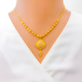 Tasteful Intricate 22k Gold Chandelier Necklace Set