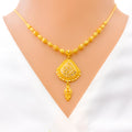 Tasteful Intricate 22k Gold Chandelier Necklace Set