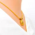 Dressy Colorful 22k Gold Half Dome Necklace Set