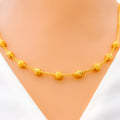 Alternating Dotted Orb 22k Gold Necklace 