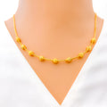 Alternating Dotted Orb 22k Gold Necklace 