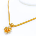 Elegant Elevated 22k Gold Flower Pendant 