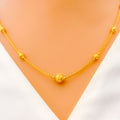 Shimmering Disco Orb 22k Gold Necklace 