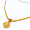 Delightful Wired 22k Gold Dome Pendant 