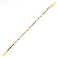 Elegant Petite Posh 22k Gold Black Bead Bracelet 
