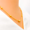 Sleek Shiny Multi-Orb 22k Gold Necklace 