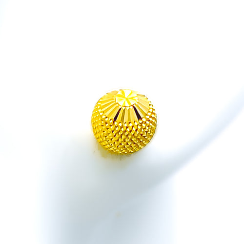Tasteful Shiny Orb 22k Gold Top Earrings 