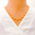 Delightful Alternating Two-Tone 22k Gold Necklace 