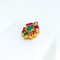 Delightful Vibrant 22k Gold Ruby Emerald Necklace Set 