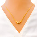Ritzy Triple Orb 22k Gold Necklace 