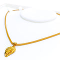 Exclusive Layered Flower 22k Gold Pendant 