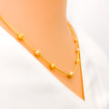 Upscale Shiny Sleek 22k Gold Beaded Necklace 