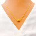 Sparkling Striped 22k Gold Petite Orb Necklace 