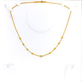 Reflective Striped Bead 22k Gold Necklace