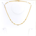 Upscale Shiny Sleek 22k Gold Beaded Necklace