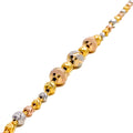 Graceful Alternating Orb 22k Gold Bracelet