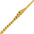 Sophisticated Curved Orb 22k Gold Bracelet