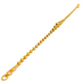 Sophisticated Curved Orb 22k Gold Bracelet