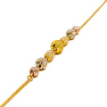 Multi Colored Dainty Orb 22k Gold Bracelet