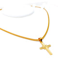 Dazzling Striped 22k Gold Cross Pendant 