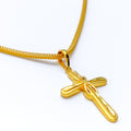 Iconic Infinity Loop 22k Gold Cross Pendant 