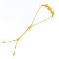 Alternating Striped 22K Gold Orb Bolo Bracelet 