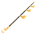Charming Stylish 22k Gold Black Bead CZ Bracelet