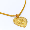 Stately Heart-Shaped 22k Gold Allah Pendant 