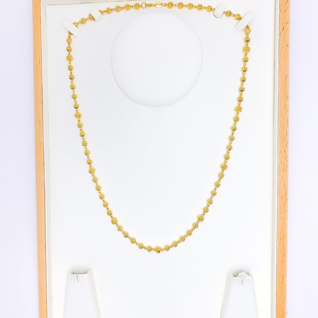 Bright Elegant 22k Gold Orb Chain - 24