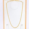 Sparkling Wavy Bead 22k Gold Long Chain  - 28"    
