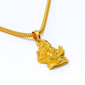 Graceful Festive 22k Gold Ganesh Pendant 