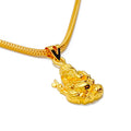 Intricate Graceful 22k Gold Ganesh Pendant 