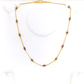 Fancy Enameled 22K Gold Orb  Necklace - 16"