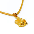 Elegant Ornate 22k Gold Ganpati Pendant 