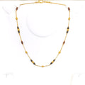 Evergreen Enameled 22K Gold Orb Necklace - 16"