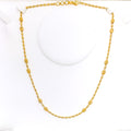 Textured Oval Bead 22K Gold Orb Necklace - 16"  