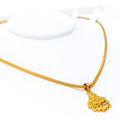 Beautiful  Floral Maha Lakshami 22k Gold Pendant