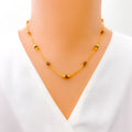 Fancy Enameled 22K Gold Orb  Necklace - 16"