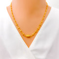 Shiny Striped 22K Gold Orb Necklace - 18"    